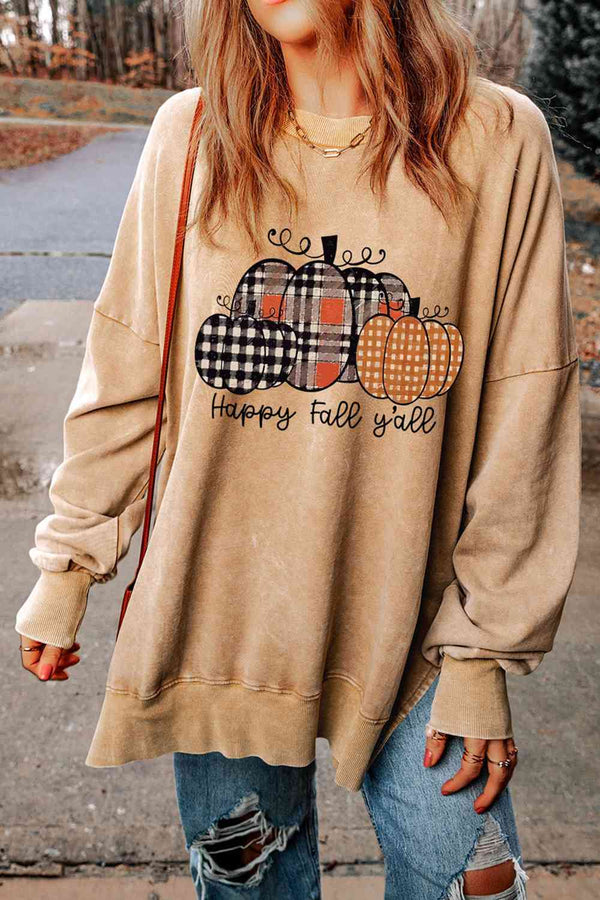 HAPPY FALL Y'ALL Graphic Sweatshirt |1mrk.com