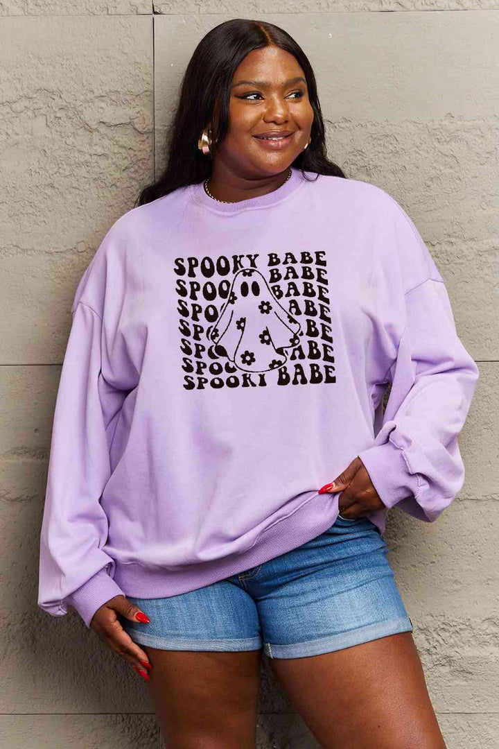 Simply Love Full Size SPOOKY BABE Graphic Sweatshirt |1mrk.com