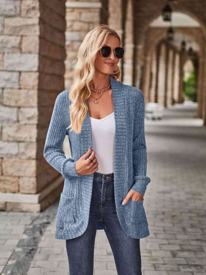 Open Front Cardigan with Pockets |1mrk.com