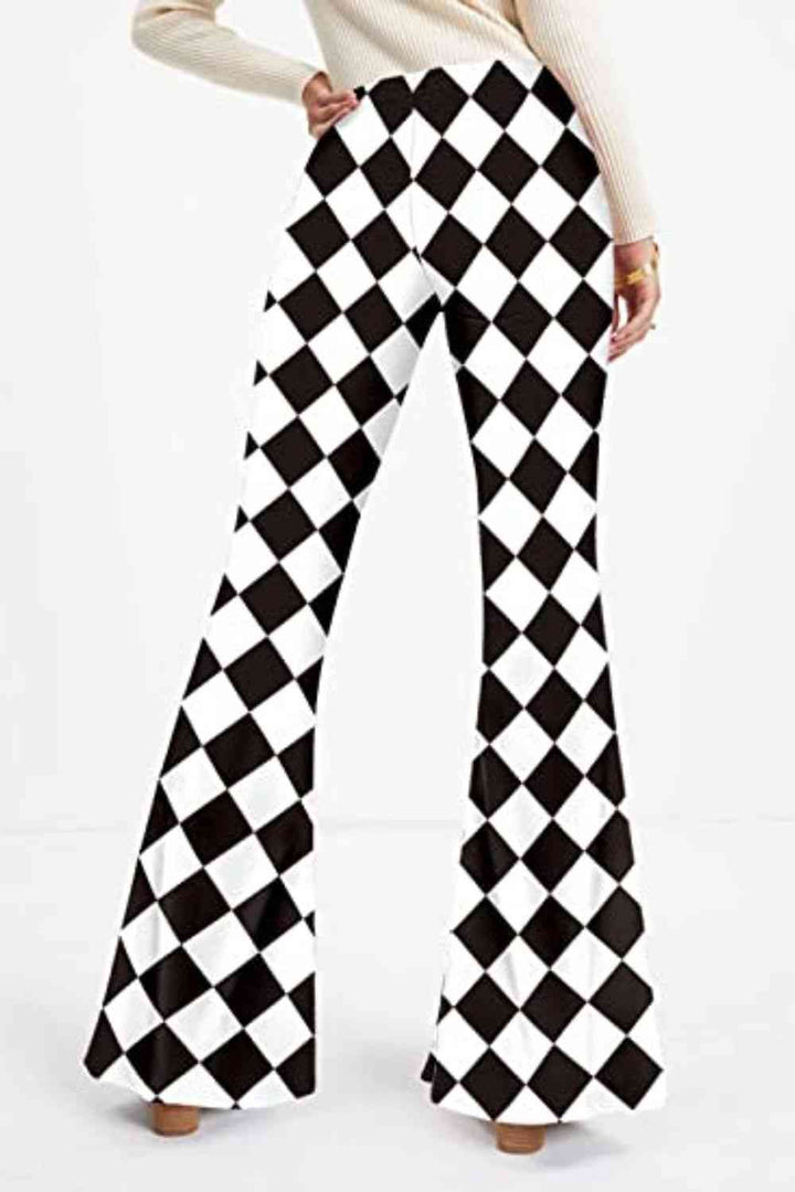 Checkered Flare Leg Pants | 1mrk.com