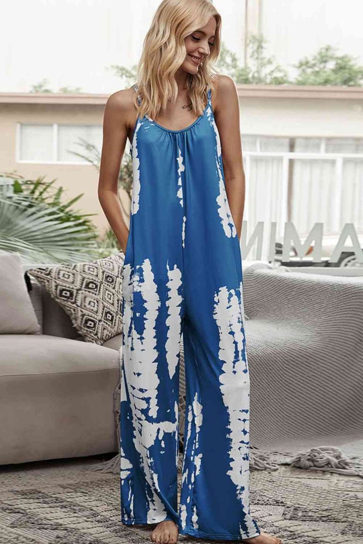 Tie-Dye Spaghetti Strap Jumpsuit with Pockets | 1mrk.com