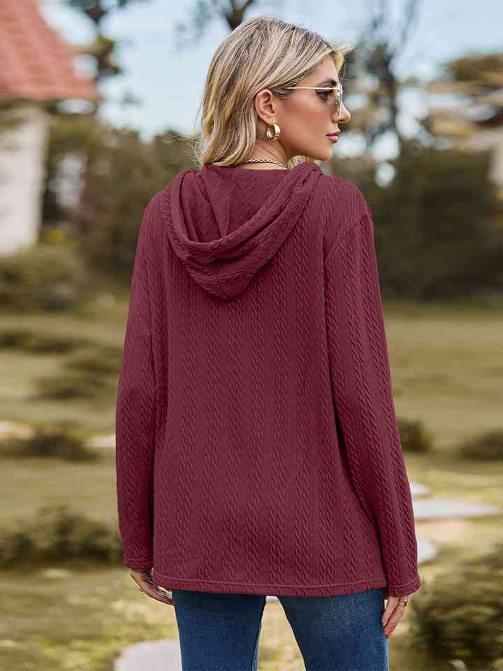 Cable-Knit Hooded Blouse |1mrk.com