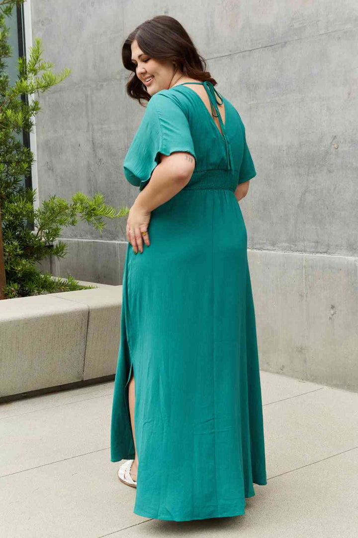 ODDI Full Size Woven Wrap Maxi Dress | 1mrk.com
