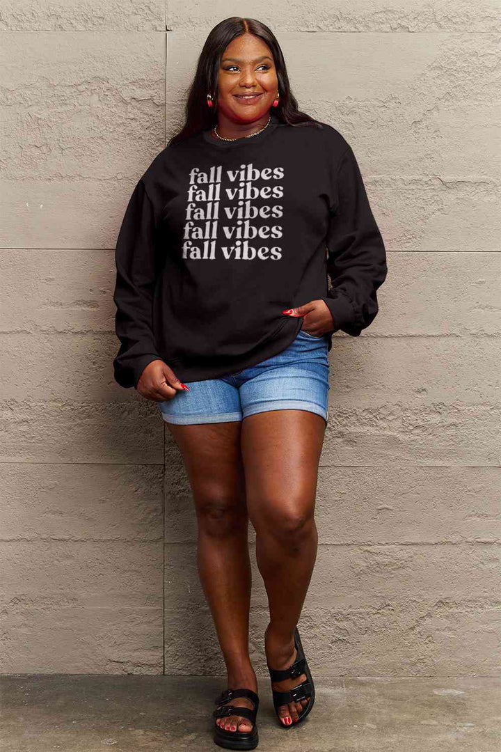 Simply Love Full Size FALL VIBES Graphic Sweatshirt |1mrk.com