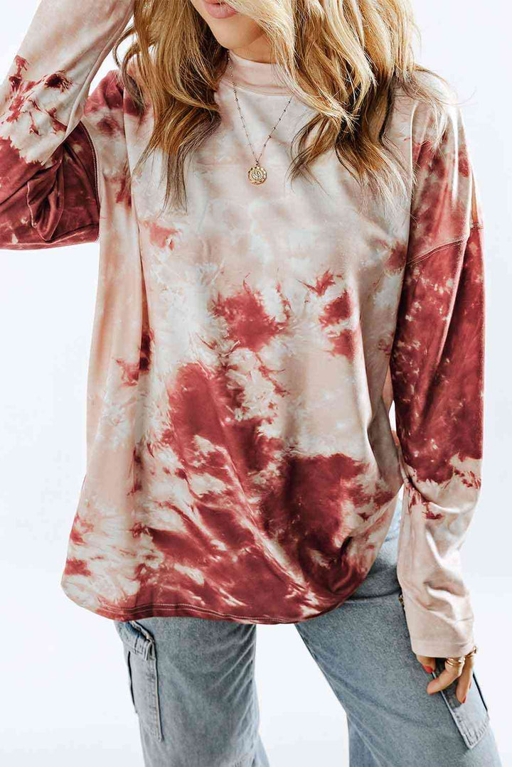 Tie-Dye Dropped Shoulder Top | 1mrk.com