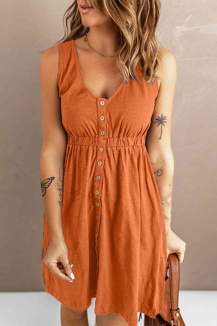 Sleeveless Button Down Mini Magic Dress | 1mrk.com