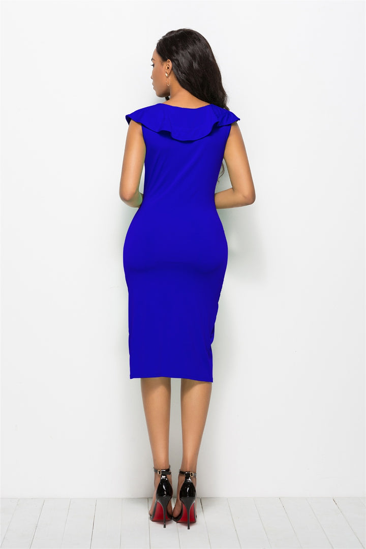 Ruched Ruffled Cap Sleeve Dress | Trendsi