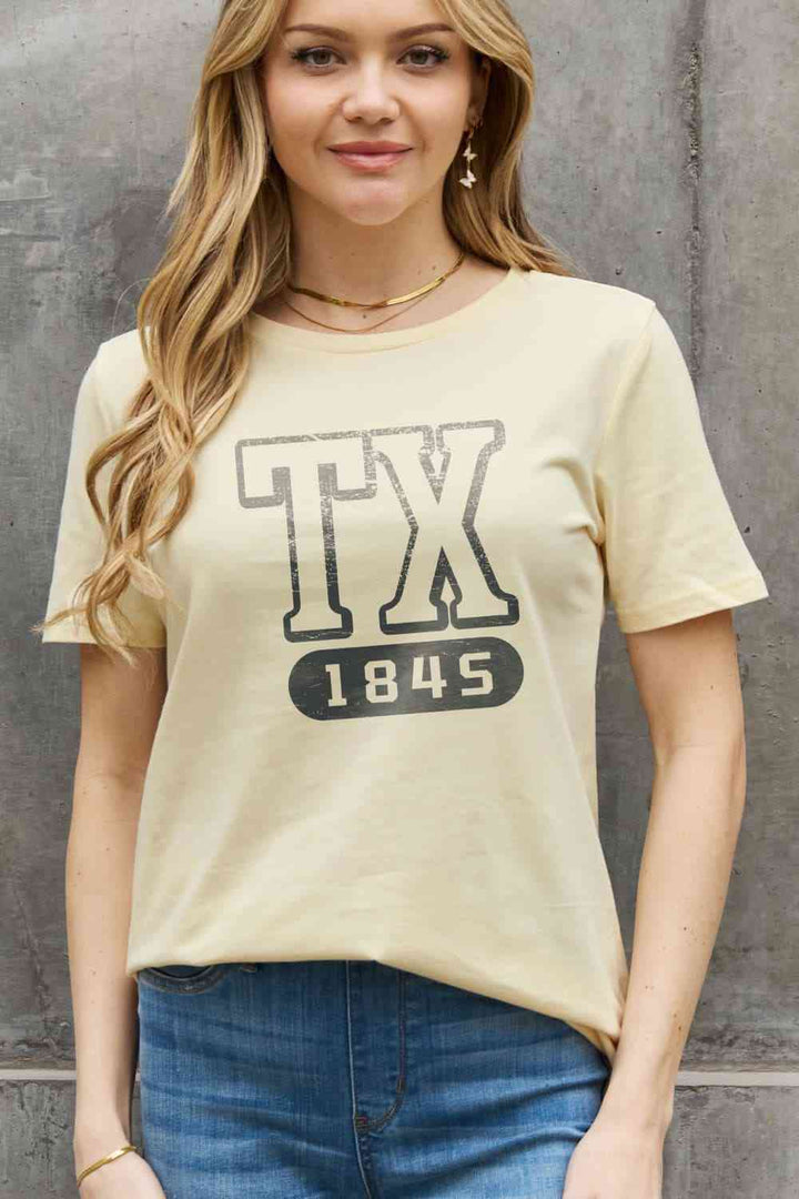 Simply Love Full Size TX 1845 Graphic Cotton Tee | 1mrk.com