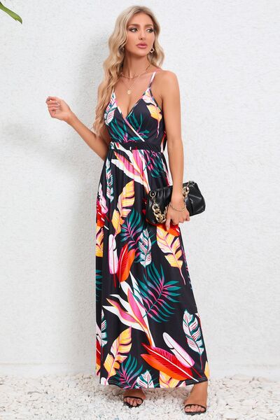 Printed Surplice Maxi Cami Dress | Trendsi