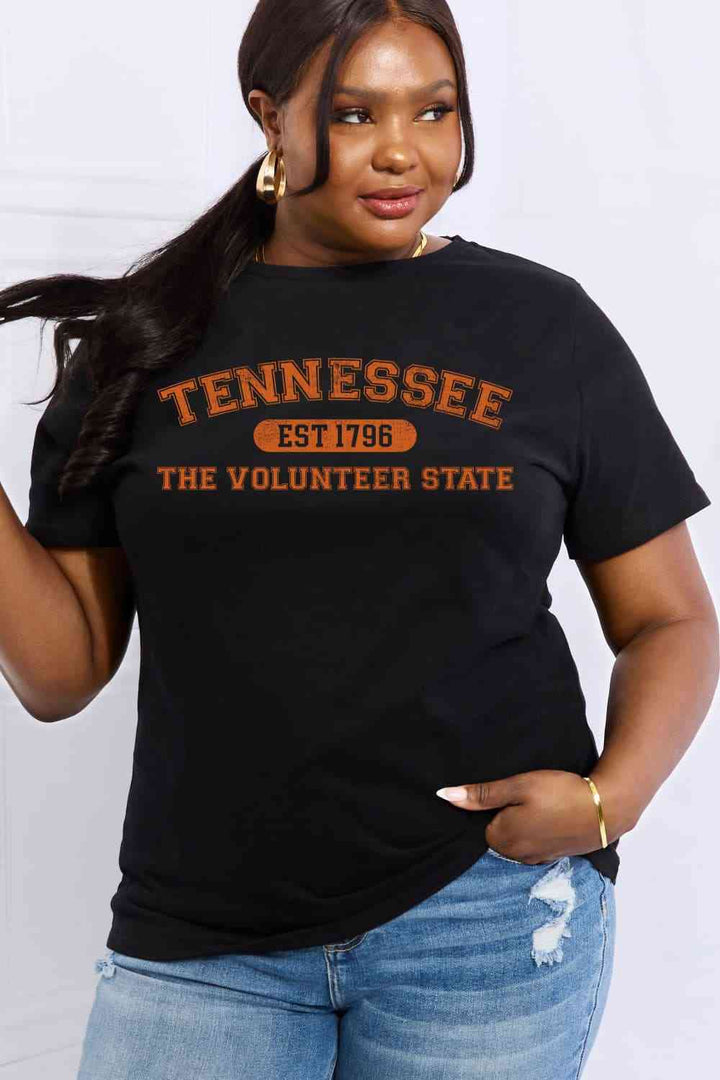 Simply Love Full Size TENNESSEE EST 1796 THE VOLUNTEER STATE Graphic Cotton Tee | 1mrk.com