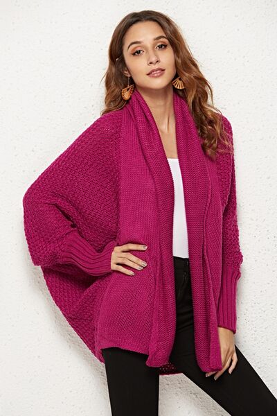 Open Front Batwing Sleeve Cardigan |1mrk.com