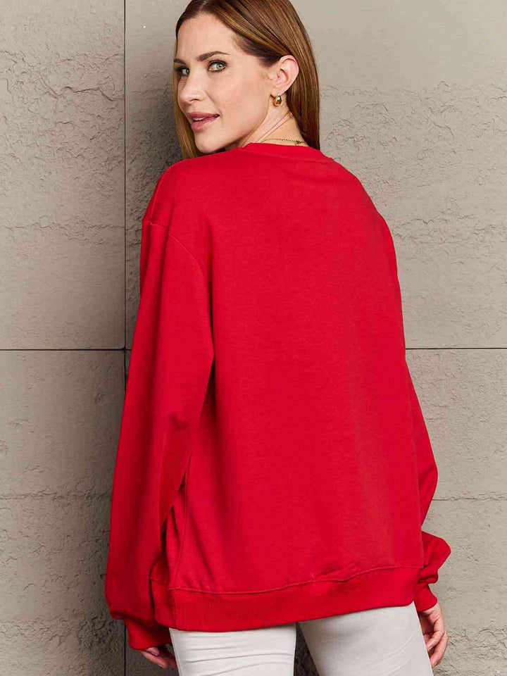 Simply Love Full Size Dropped Shoulder Sweatshirt |1mrk.com