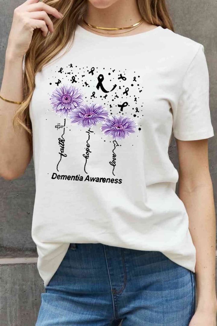 Simply Love Full Size DEMENTIA AWARENESS Graphic Cotton Tee | 1mrk.com