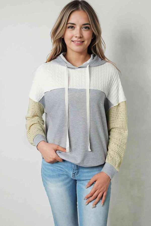 Splicing Drawstring Sweatshirt | 1mrk.com
