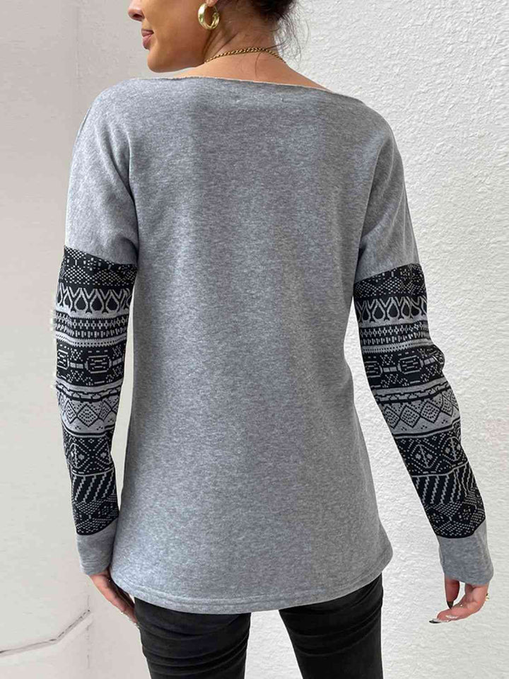 Printed Drop Shoulder Tunic Top | 1mrk.com