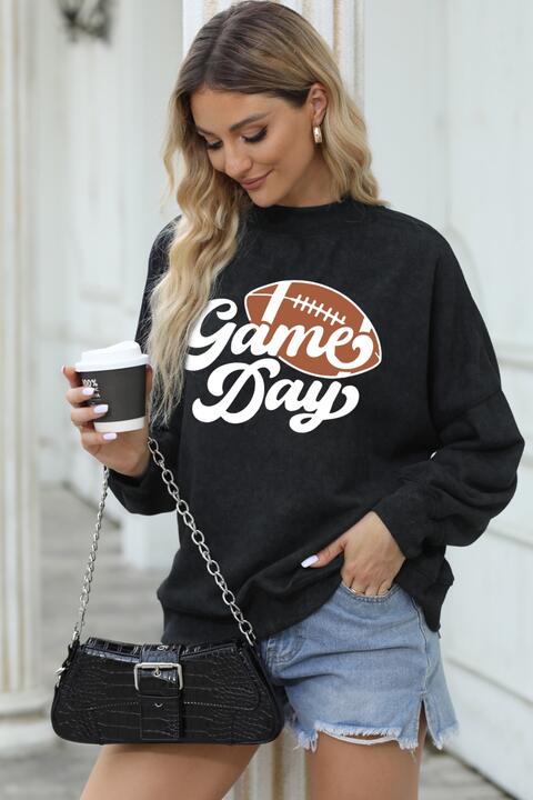 GAME DAY Graphic Drop Shoulder Sweatshirt |1mrk.com