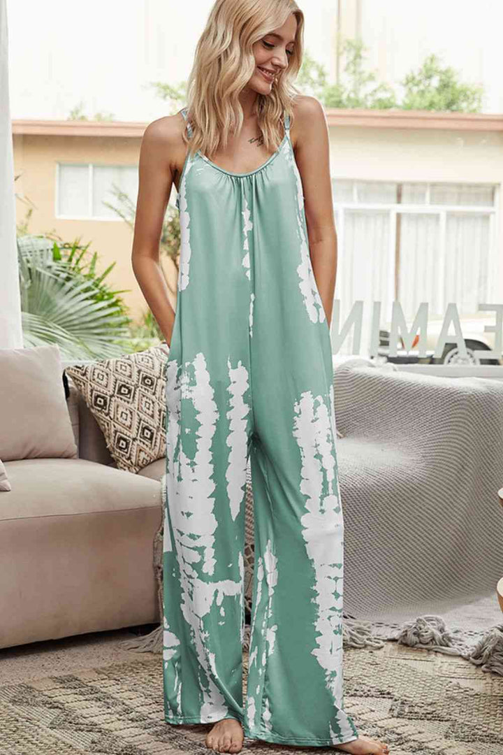 Tie-Dye Spaghetti Strap Jumpsuit with Pockets | 1mrk.com