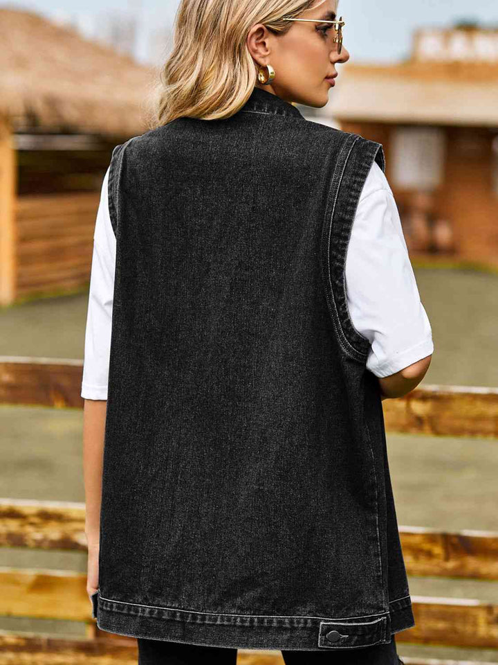 Button Down Denim Vest | 1mrk.com