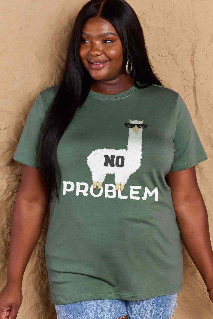 Simply Love Full Size NO PROBLEM Graphic Cotton Tee | 1mrk.com