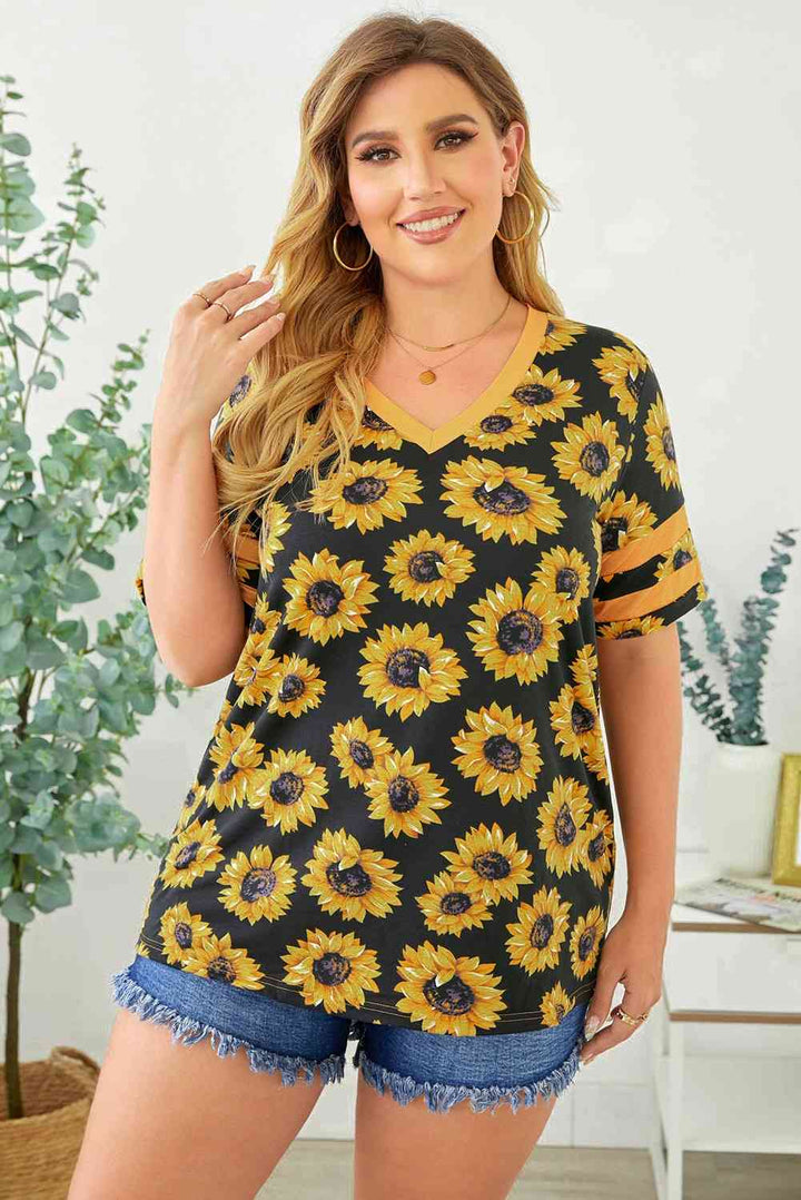 Plus Size V-Neck Tee Shirt | 1mrk.com