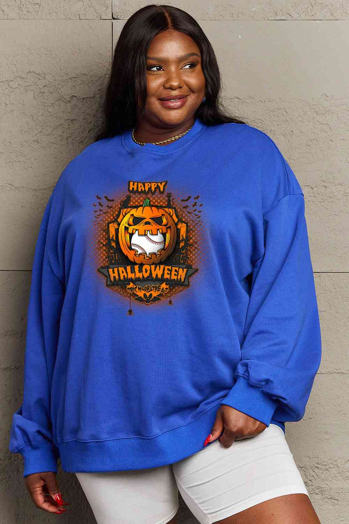 Simply Love Full Size HAPPY HALLOWEEN Graphic Sweatshirt |1mrk.com