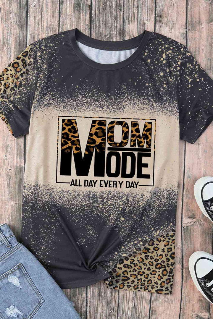 Graphic Leopard Round Neck Tee Shirt | 1mrk.com