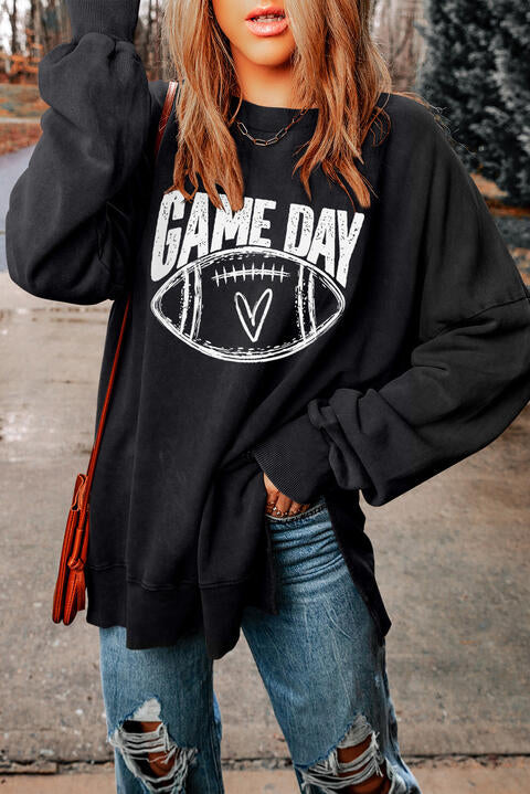 GAME DAY Graphic Slit Sweatshirt | 1mrk.com