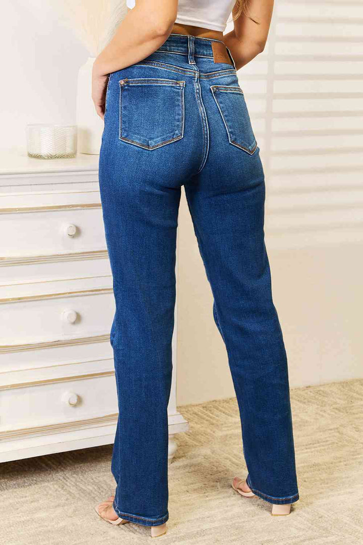 Judy Blue Full Size Straight Leg Jeans with Pockets | 1mrk.com