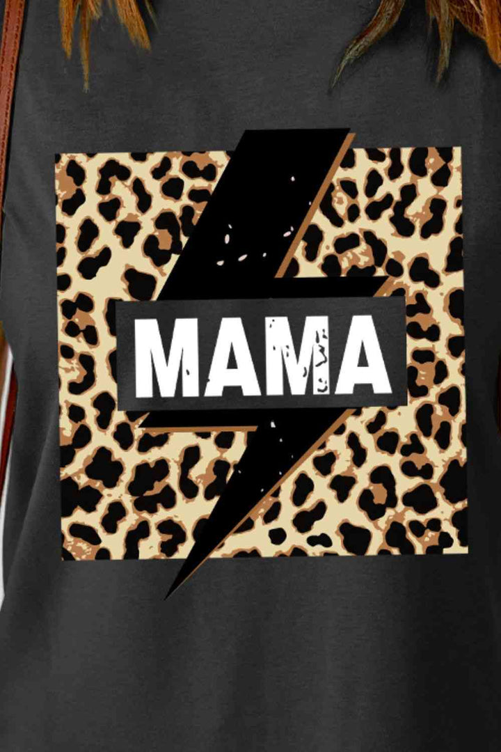 MAMA Leopard Lightning Graphic Tee Shirt | 1mrk.com