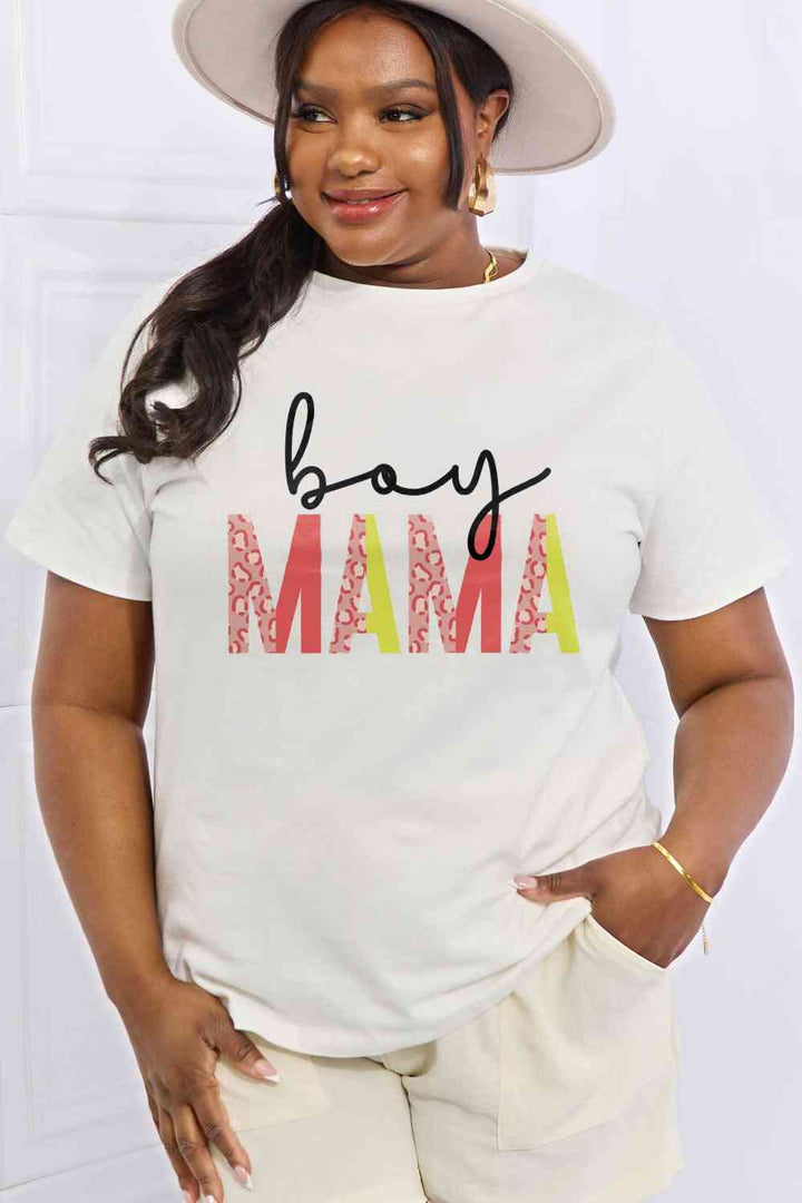 Simply Love Full Size BOY MAMA Graphic Cotton Tee | 1mrk.com