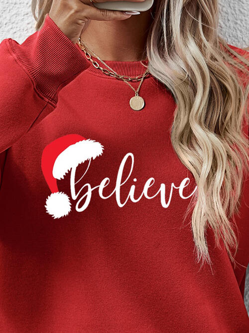 BELIEVE Graphic Long Sleeve Sweatshirt |1mrk.com