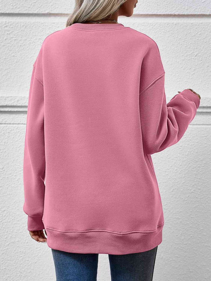 Round Neck Long Sleeve Sweatshirt |1mrk.com