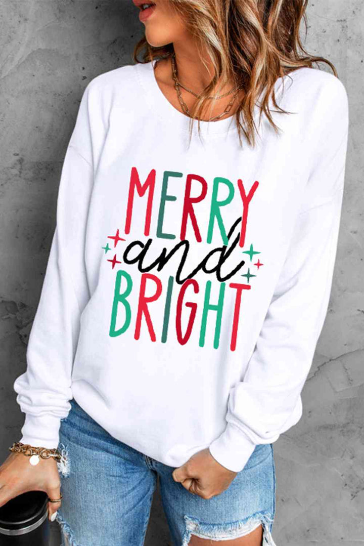 MERRY AND BRIGHT Graphic Sweatshirt |1mrk.com