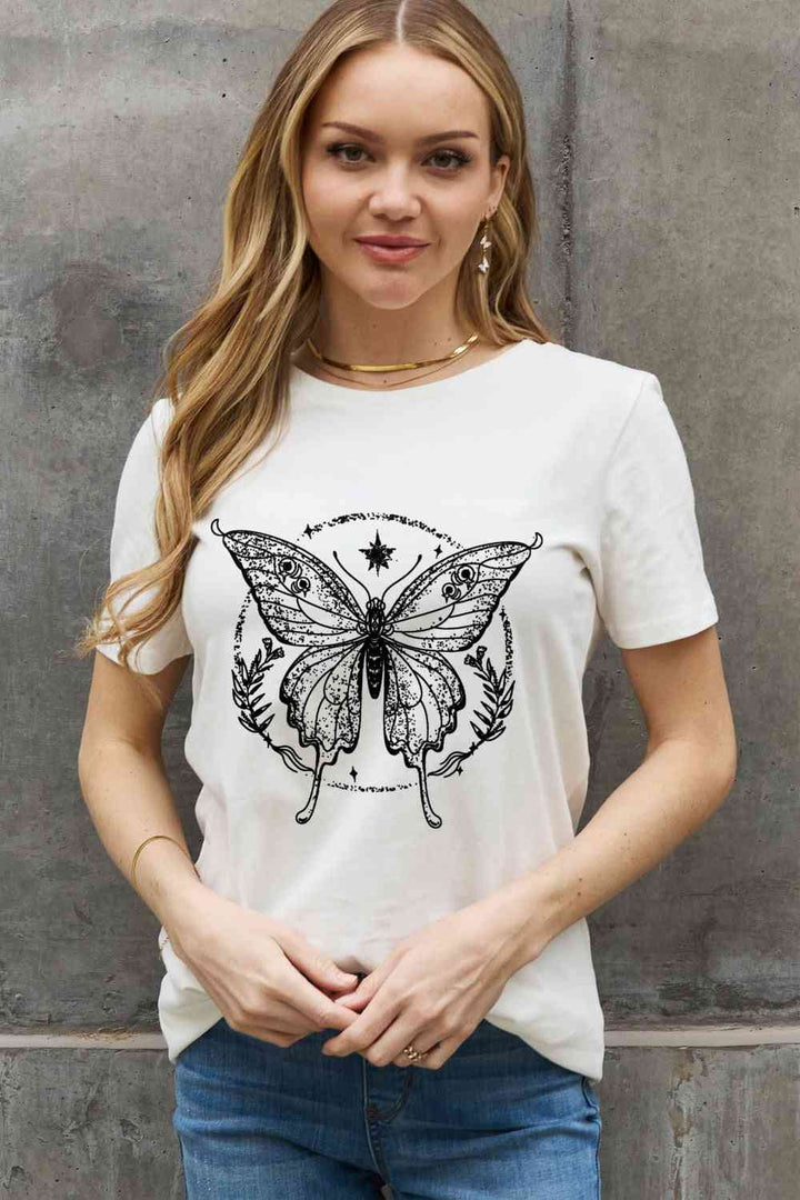 Simply Love Simply Love Full Size Butterfly Graphic Cotton Tee | 1mrk.com