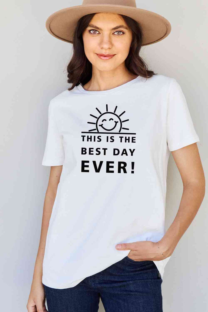Simply Love Full Size THIS IS THE BEST DAY EVER! Graphic Cotton T-Shirt | 1mrk.com