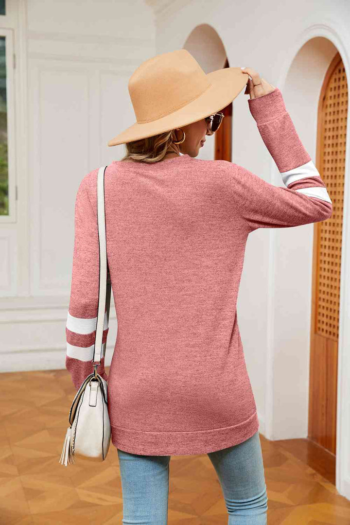 Round Neck Long Sleeve Top | 1mrk.com