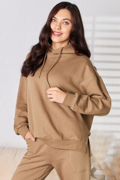 RISEN Drawstring Drop Shoulder Long Sleeve Hoodie |1mrk.com