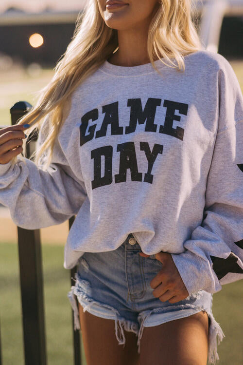 GAME DAY Long Sleeve Round Neck Sweatshirt |1mrk.com