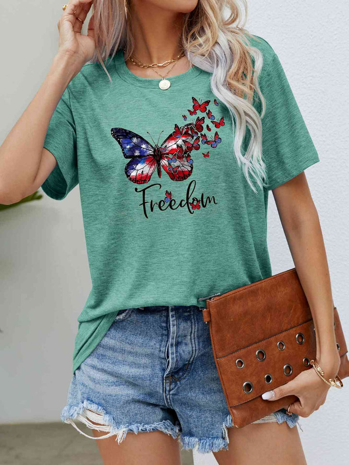 FREEDOM Butterfly Graphic Short Sleeve Tee | 1mrk.com