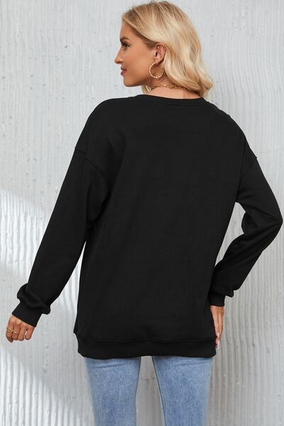 Letter Graphic Dropped Shoulder Sweatshirt |1mrk.com