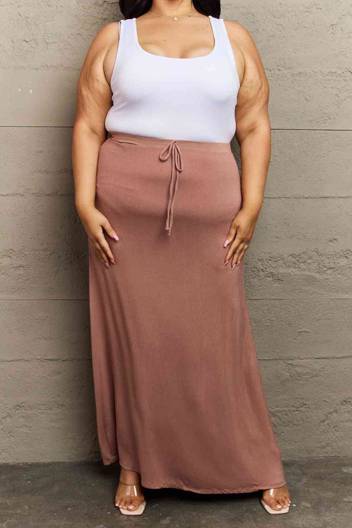 Culture Code For The Day Full Size Flare Maxi Skirt in Chocolate |1mrk.com