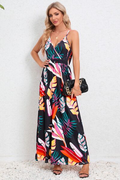 Printed Surplice Maxi Cami Dress | Trendsi