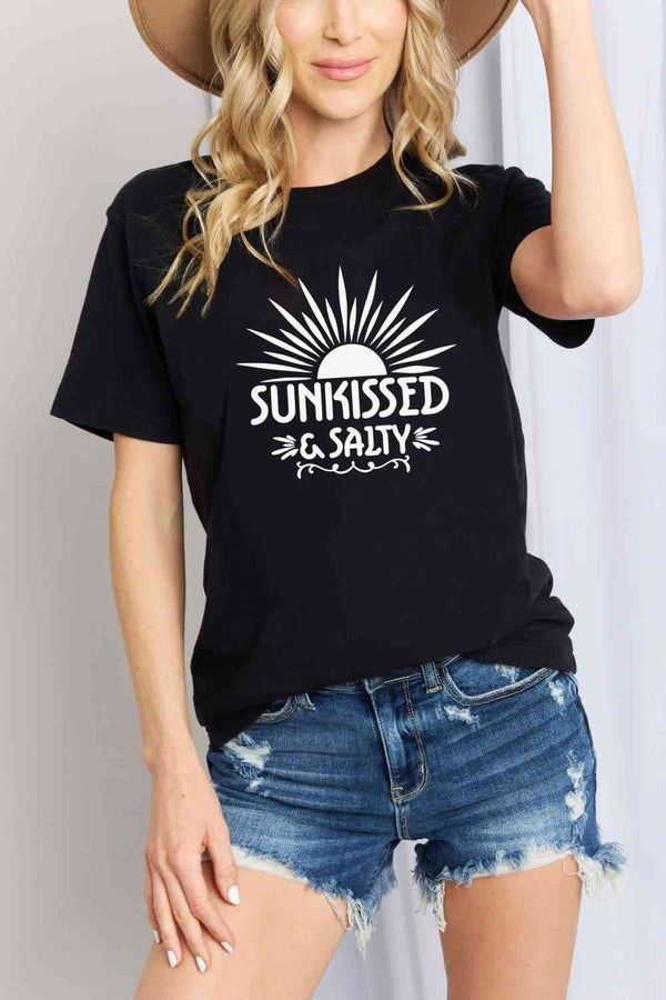 Simply Love SUNKISSED & SALTY Graphic Cotton T-Shirt | 1mrk.com