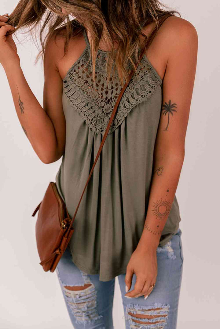 Crochet Lace Detail Tank Top | 1mrk.com