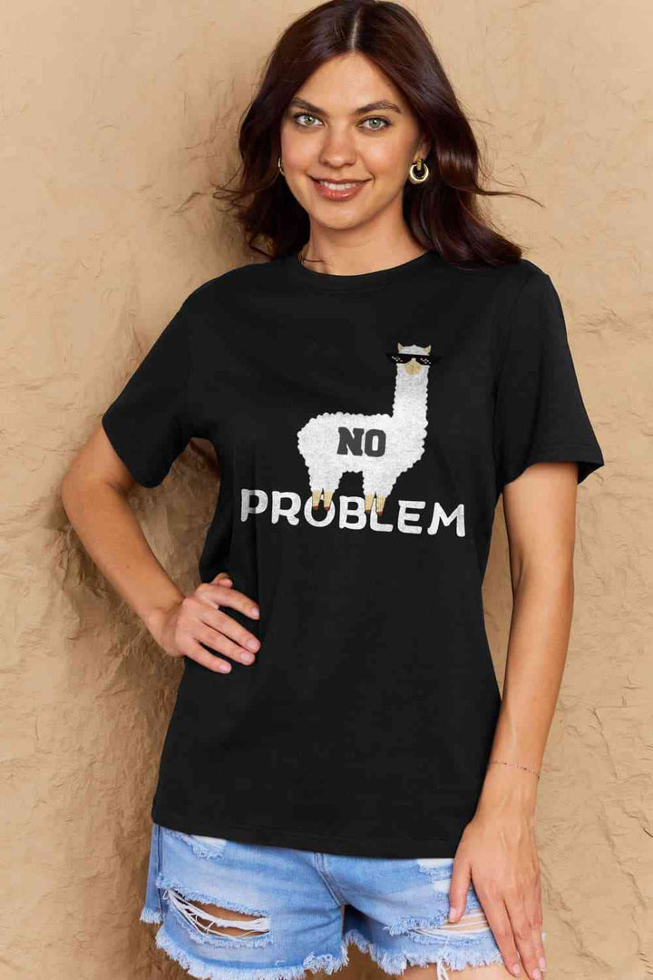 Simply Love Full Size NO PROBLEM Graphic Cotton Tee | 1mrk.com