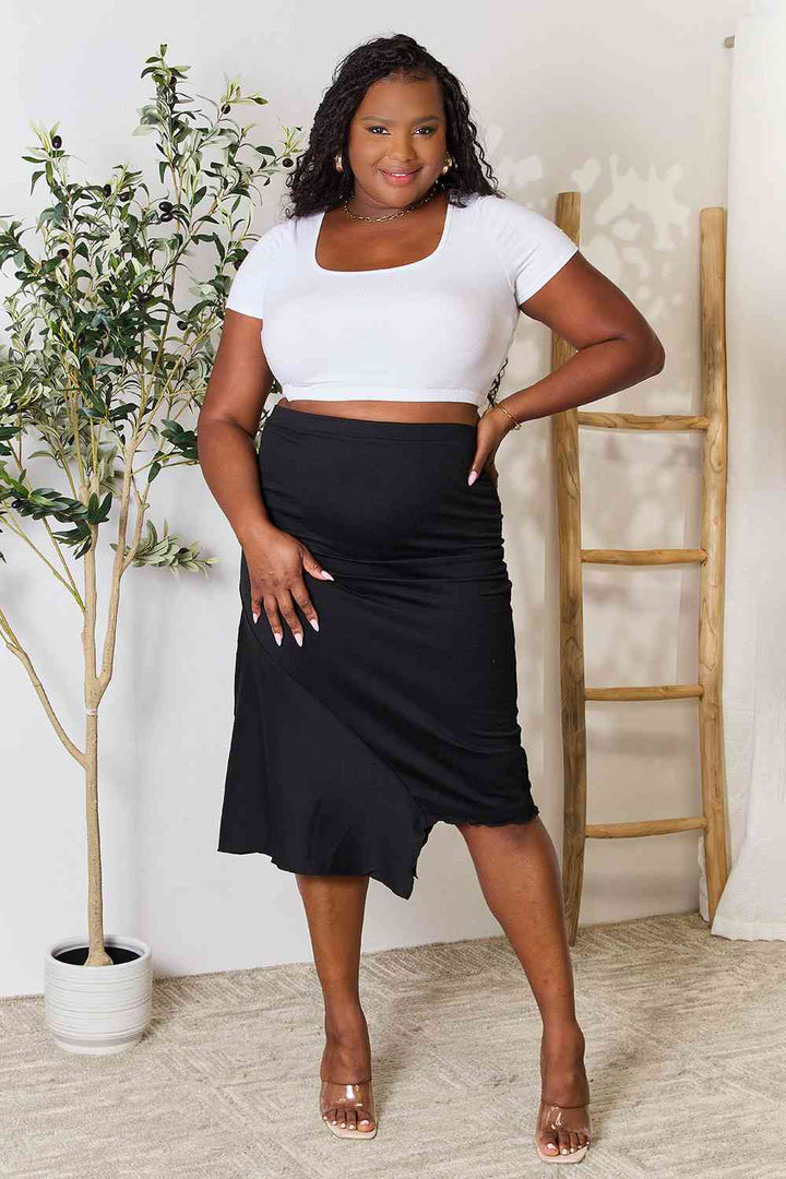Culture Code Full Size High Waist Midi Skirt |1mrk.com