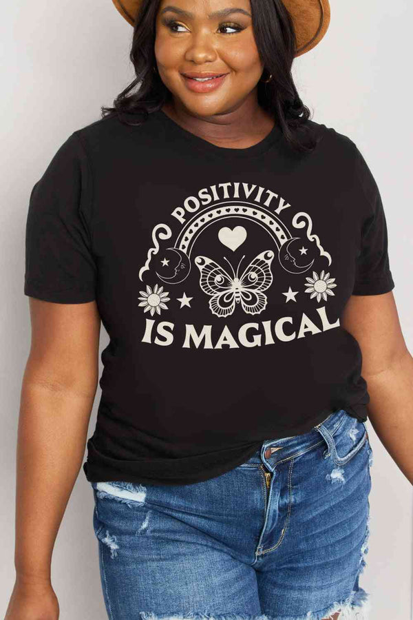 Simply Love Simply Love Full Size POSITIVITY IS MAGICAL Graphic Cotton Tee | 1mrk.com