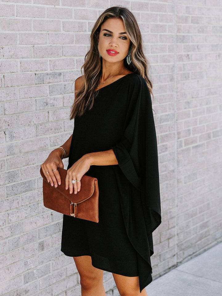 Single Shoulder Kimono Sleeve Mini Dress | Trendsi