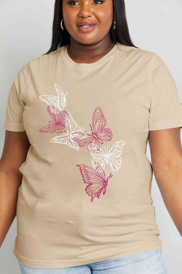 Simply Love Simply Love Full Size Butterfly Graphic Cotton Tee | 1mrk.com