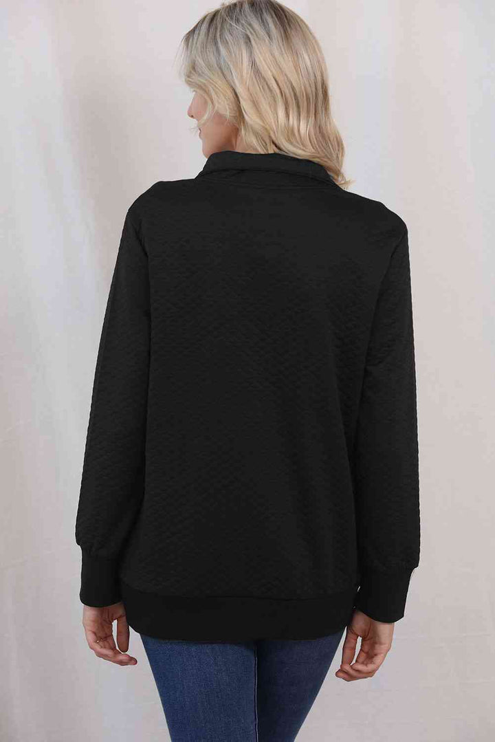 Collared Neck Long Sleeve Top |1mrk.com